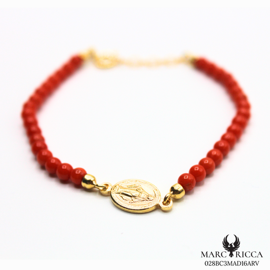 Bracelet Vermeil Corail Perle & Madone