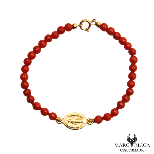 Bracelet Or Corail Perle & Madone