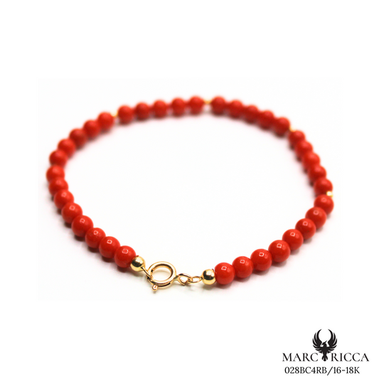 Bracelet Or Corail Perle & Perle Or 4mm