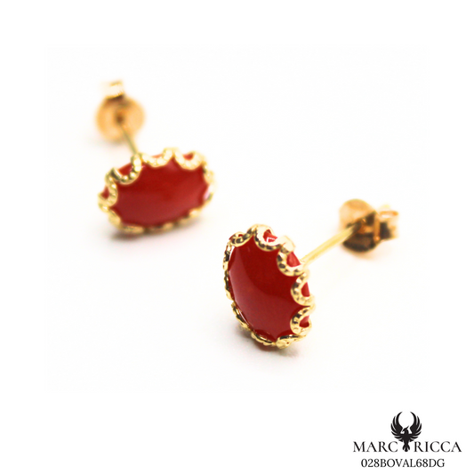 Boucles Or Corail Ovale