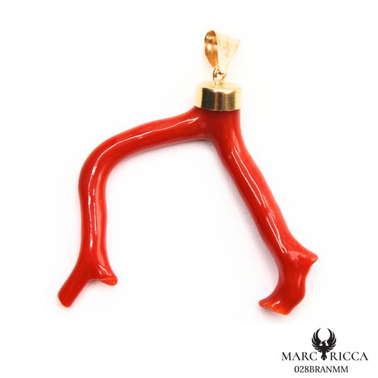 Pendentif Or Corail Branche Pièce Unique
