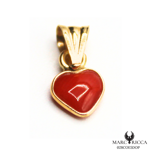 Pendentif Or Corail Cœur Contouré