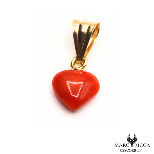 Pendentif Or Corail Cœur