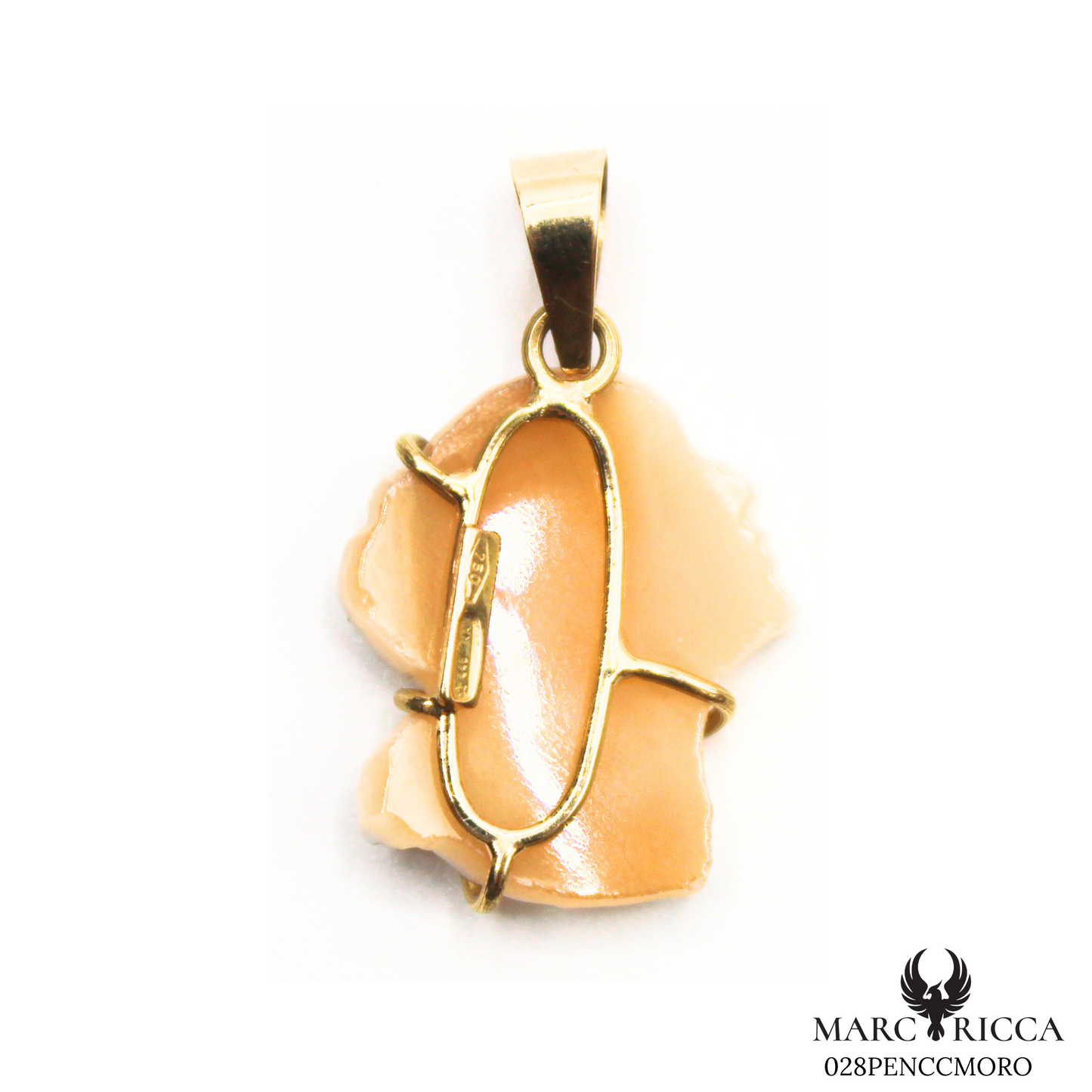 Pendentif Or Tête de Maure Nacre Griffé Pièce unique