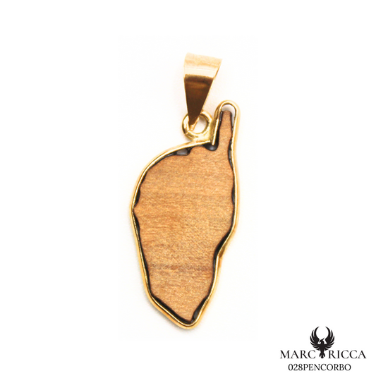 Pendentif Or Bois Olivier Pièce Unique