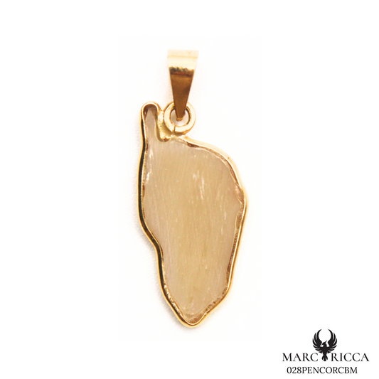 Pendentif Or Corne Bovin Pièce Unique