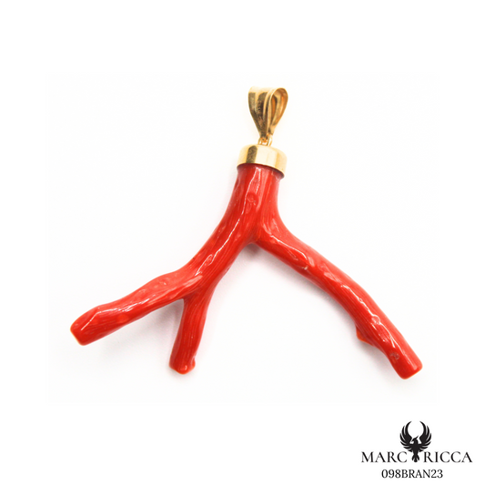 Pendentif Or Corail Branche Pièce Unique