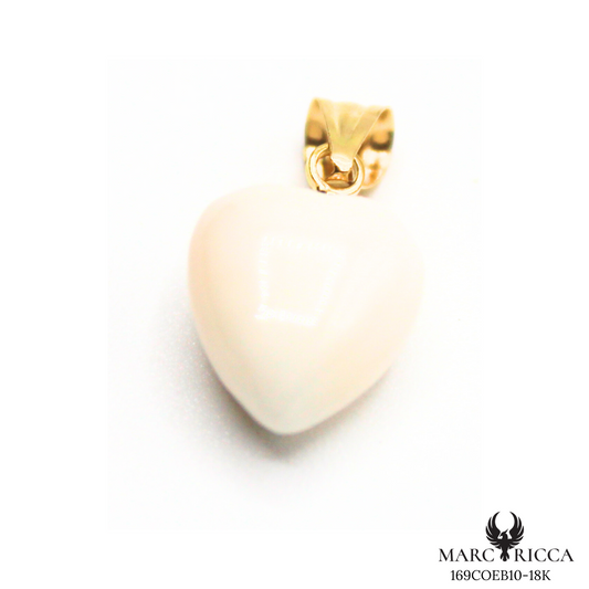 Pendentif Or Corail Blanc Cœur