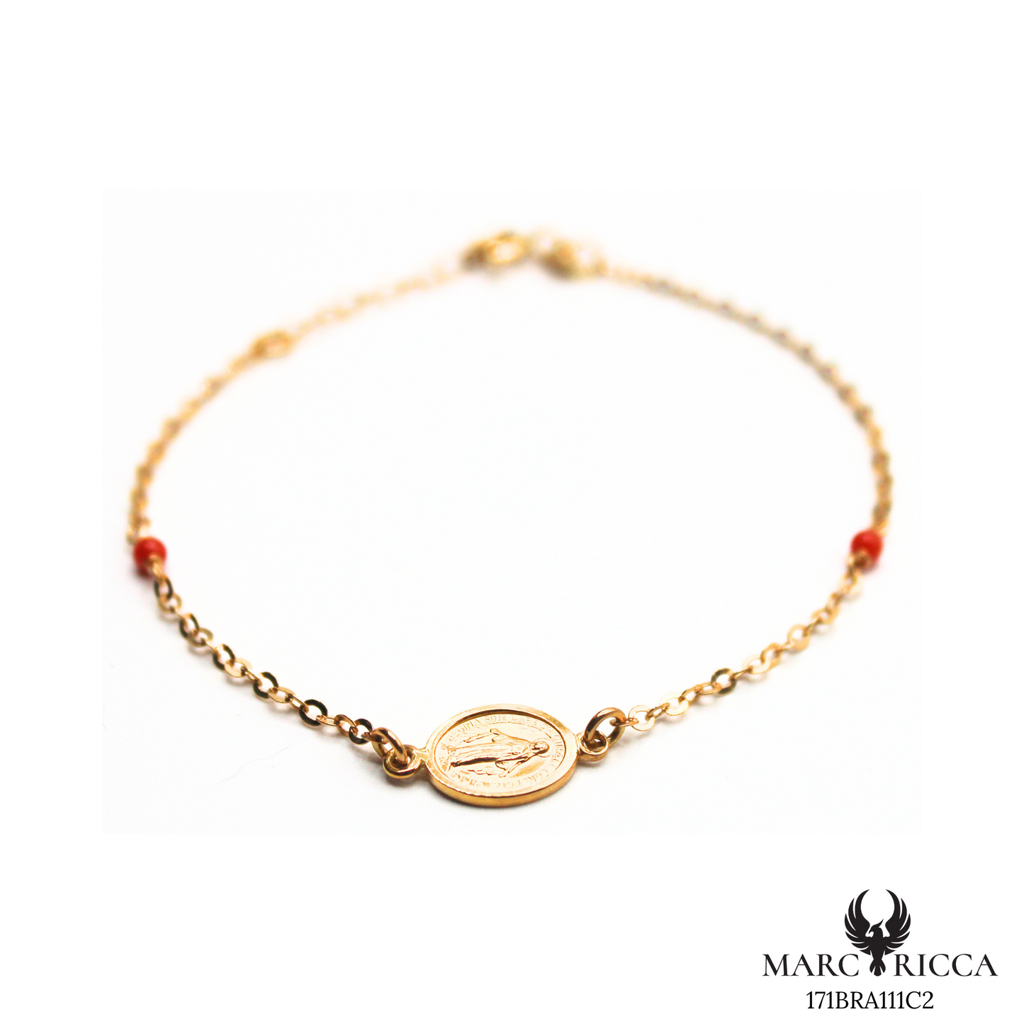 Bracelet Or Corail Perle & Madone