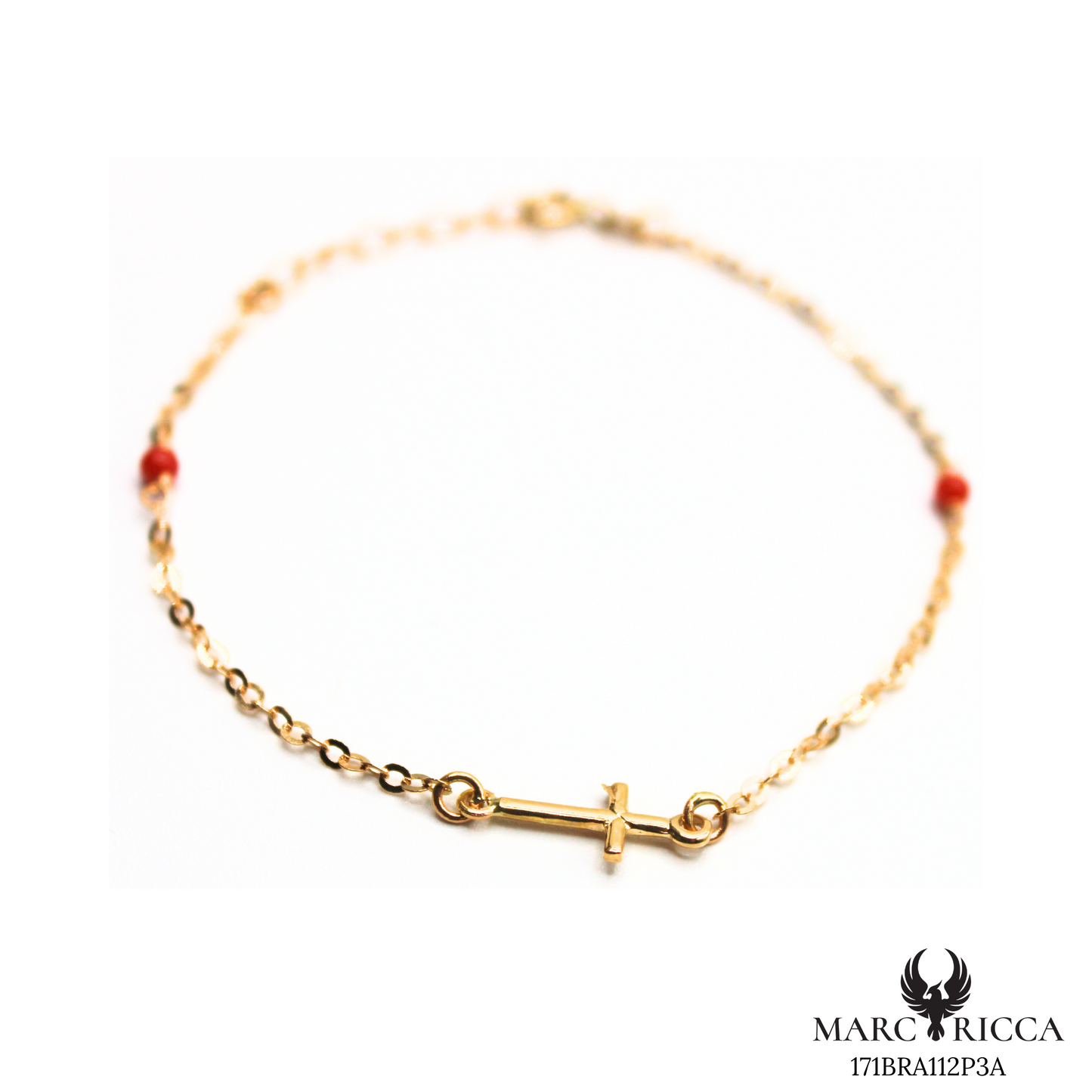 Bracelet Or Corail Perle & Croix