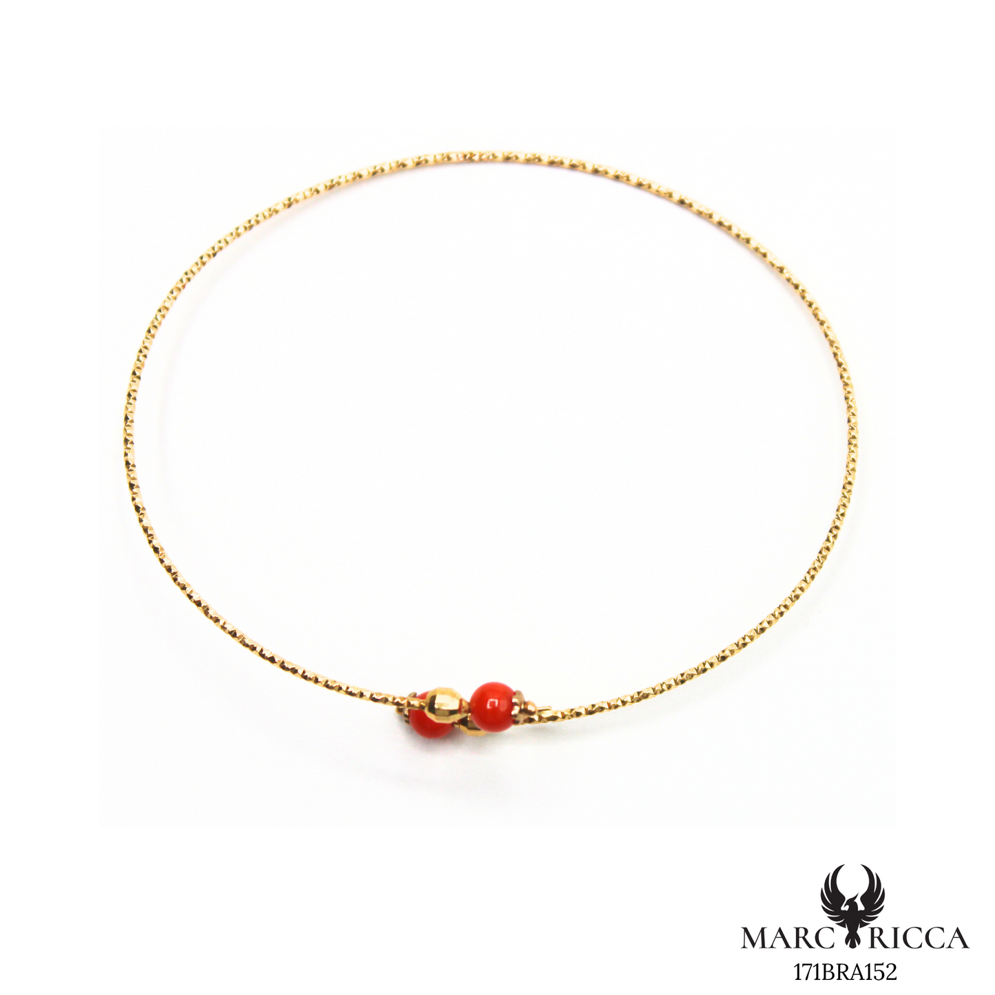 Bracelet Or Jonc Perle Corail & Perle d'Or