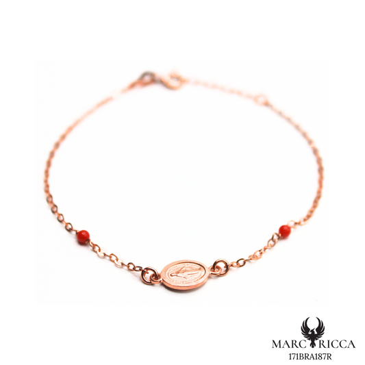 Bracelet Or Corail Perle & Madone Or Rose