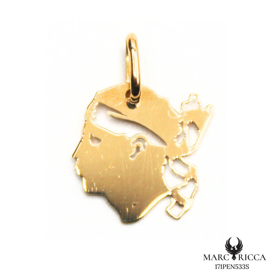 Pendentif Or Tête de Maure Plate