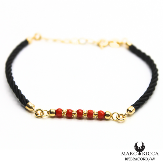Bracelet Vermeil Cordon & Corail Perle