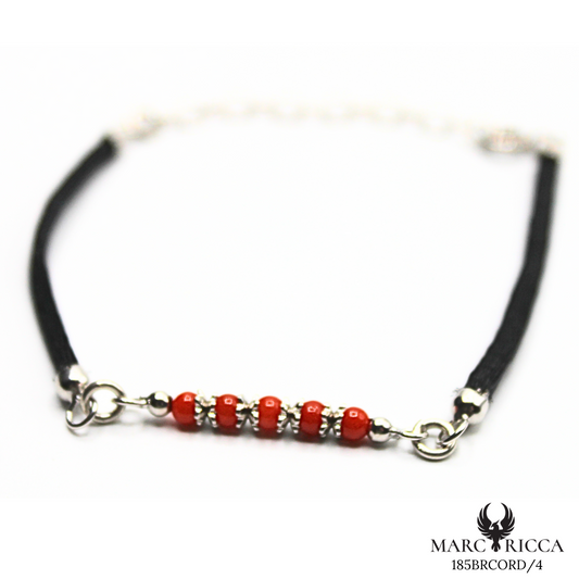 Bracelet Argent Corail Perle & Satin