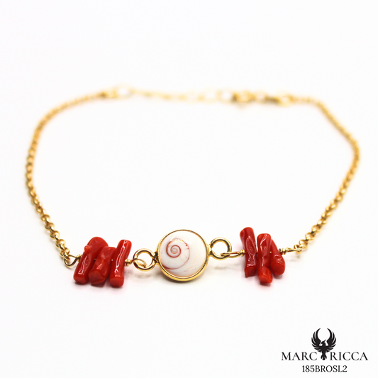 Bracelet Vermeil Corail & Œil de Sainte Lucie