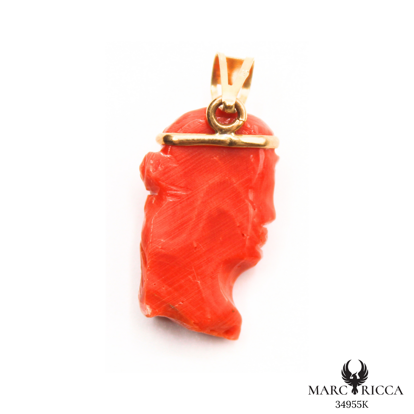 Pendentif Or Corail Tête de Maure Cerclé Pièce Unique