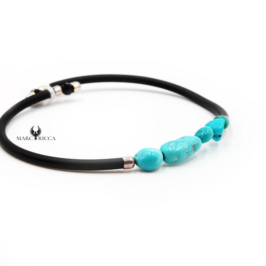Bracelet Caoutchouc 1 Rang Turquoise
